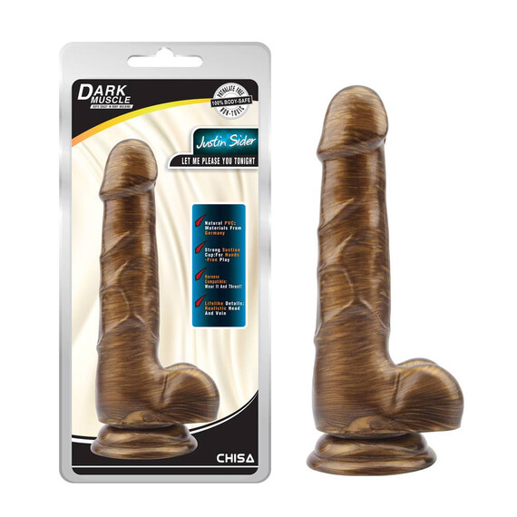 Реалистично дилдо с тестиси Justin Sider Gold 19cm  Класически дилда