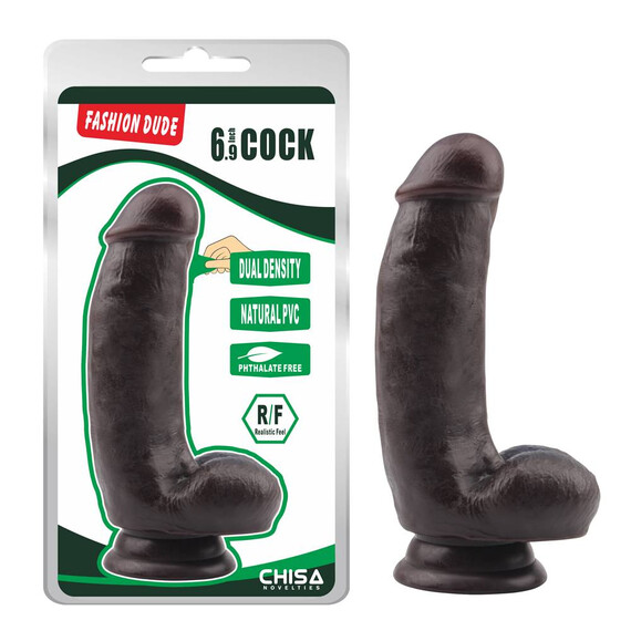 Дилдо с тестиси Fashion Dude 17,2см Cock кафяв  Класически дилда