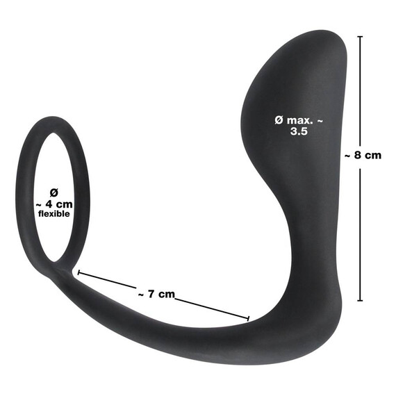 Простатен масажор с накрайник Black Velvets Ring & Plug  Простатни масажори Простатен масажор с накрайник Black Velvets Ring & Plug  Простатни масажори