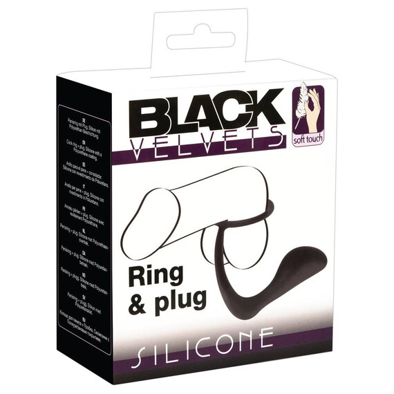 Простатен масажор с накрайник Black Velvets Ring & Plug  Простатни масажори Простатен масажор с накрайник Black Velvets Ring & Plug  Простатни масажори