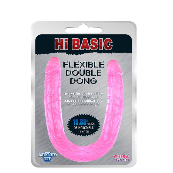 Двойно дилдо Jelly Flexible Double Dong-Pink  Двойни дилда