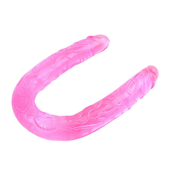 Двойно дилдо Jelly Flexible Double Dong-Pink  Двойни дилда
