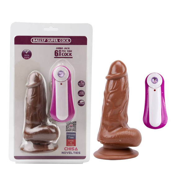 Вибриращо дилдо JUMBO JACK Vibrating Dildo Brown 15см  Вибриращи дилда