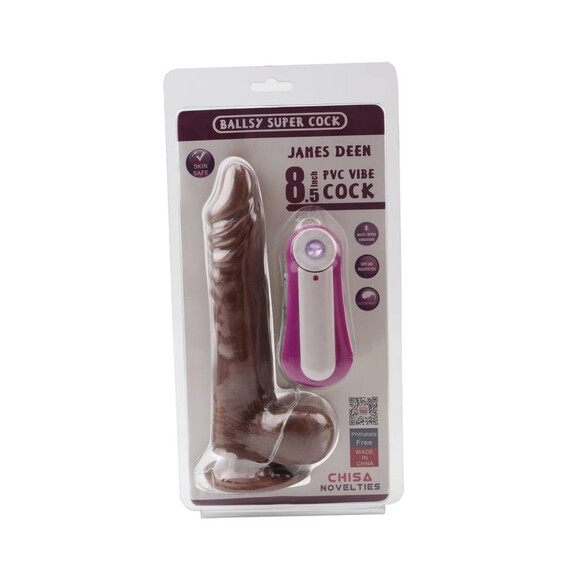 Вибриращо дилдо JAMES DEEN Vibrating Dildo Brown 21,5см  Вибриращи дилда