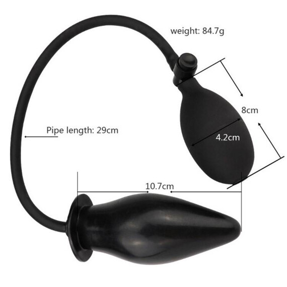 Надуваем анален раширител Elite Butt Plug Black  Анални разширители