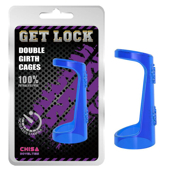 Пенис накрайник Double Girth Cages Blue  Пенис Пристегачи Пенис накрайник Double Girth Cages Blue  Пенис Пристегачи
