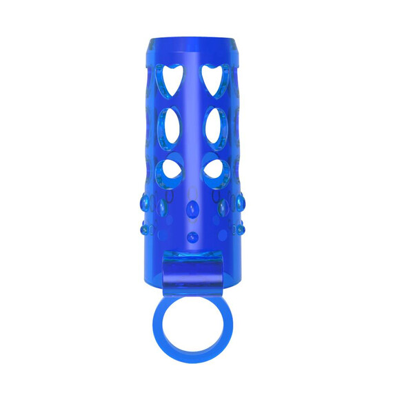 Вибриращ пенис удебелител Vibrating Sleeve Enhancer Blue  Пенис Накрайници