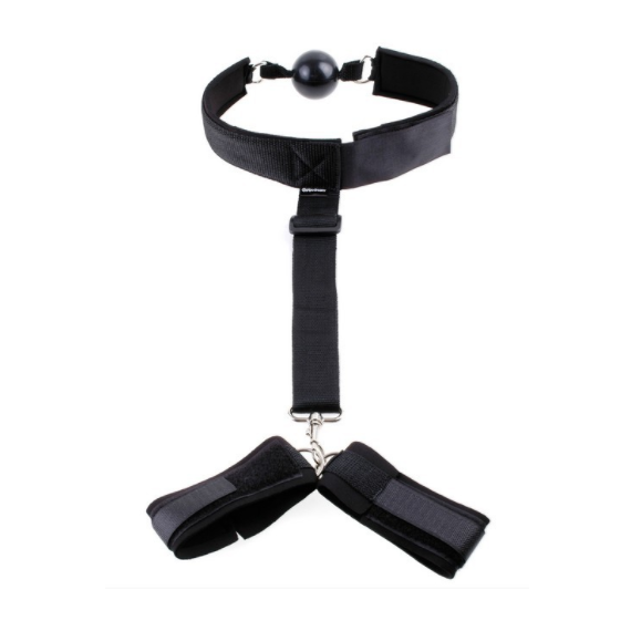 Топка за уста с ограничители за ръце  Белезници