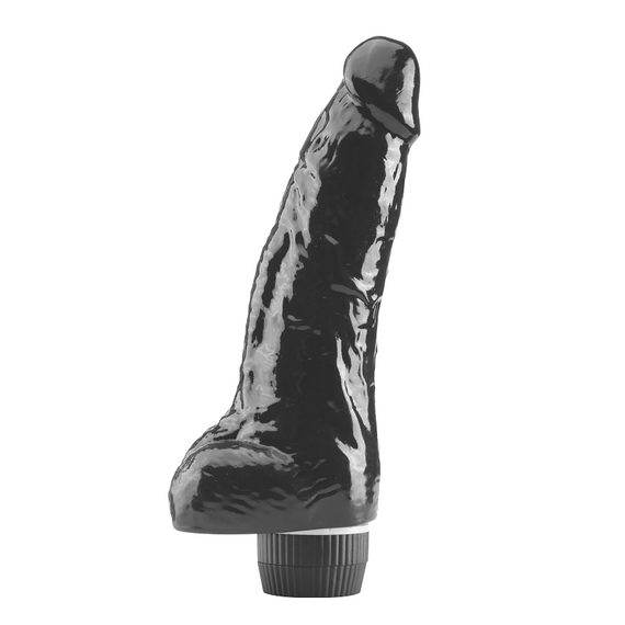 Реалистичен вибратор с тестиси Dr Skin Black  Реалистични вибратори