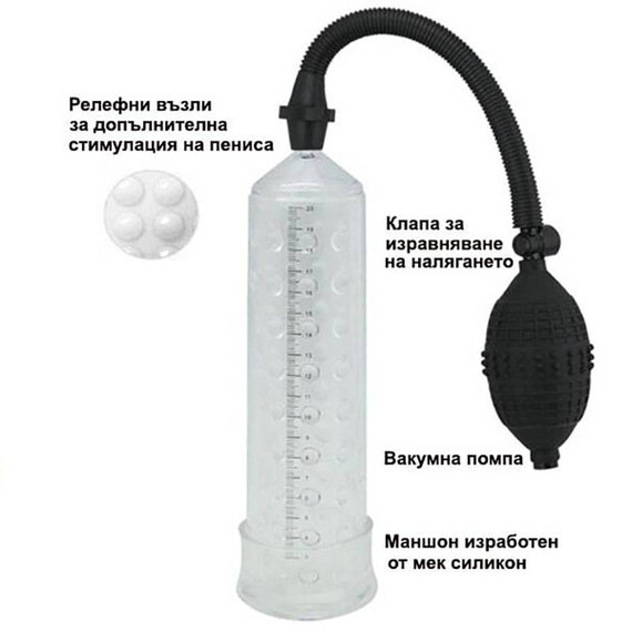 Пенис помпа със силиконов маншон  Пенис Уголемяване