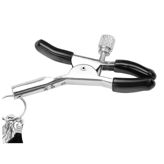 Щипки за зърна Nipple Clamps With Feathers Black  Аксесоари за жени