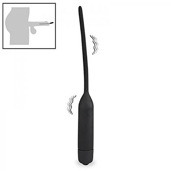 Вибриращ стимулиращ уретрата вибратор Urethral Dilator Black  Простатни масажори