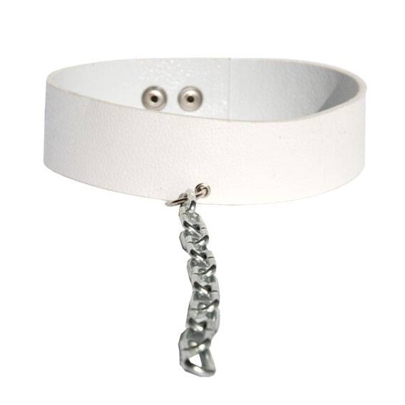 Нашийник от бяла кожа  Нашийници Нашийник от бяла кожа  Нашийници