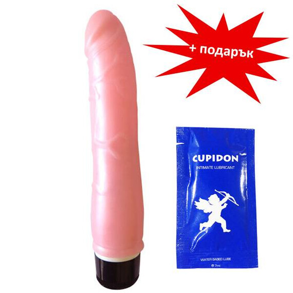 Вибратор Pink Real Man + подарък лубрикант  Реалистични вибратори