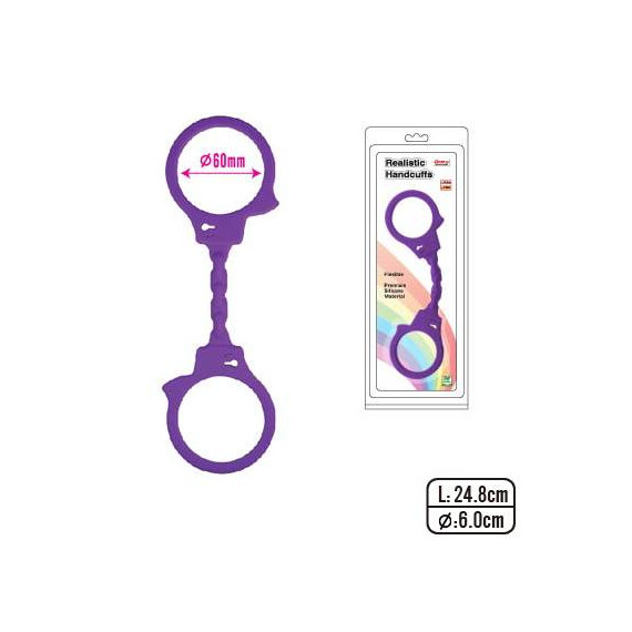 Силиконови белезници в лилав цвят Handcuffs in Purple  Белезници