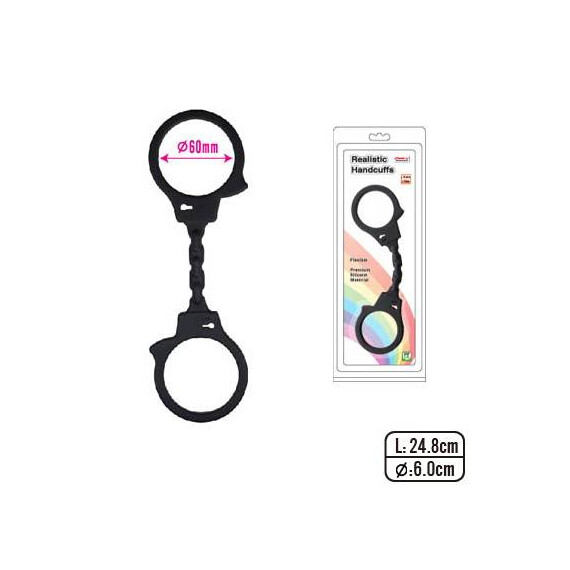 Силиконови белезници в черно Handcuffs in Black ⌀6см  Белезници