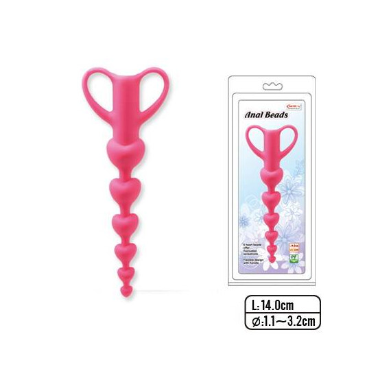 Анална броеница Heart Pink  Анални броеници