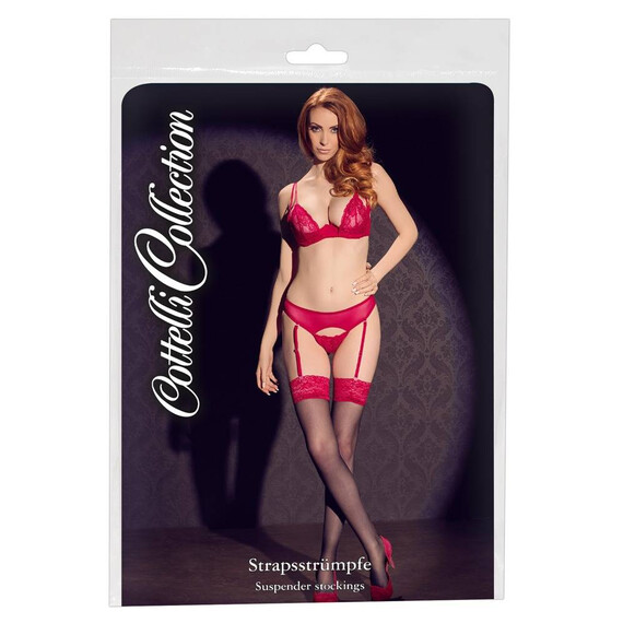 Stockings black/red 3  Чорапи и чорапогащници