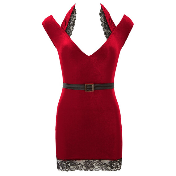 Velvet Dress red L  Парти и мини рокли