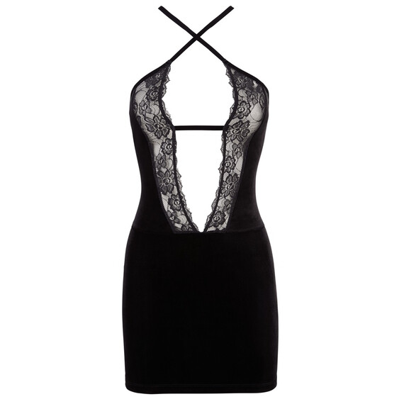 Velvet Dress black S  Парти и мини рокли