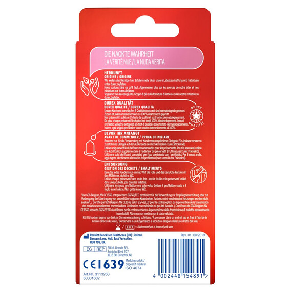 Презервативи Durex Durex Gefühlsecht Classic 20броя  Презервативи