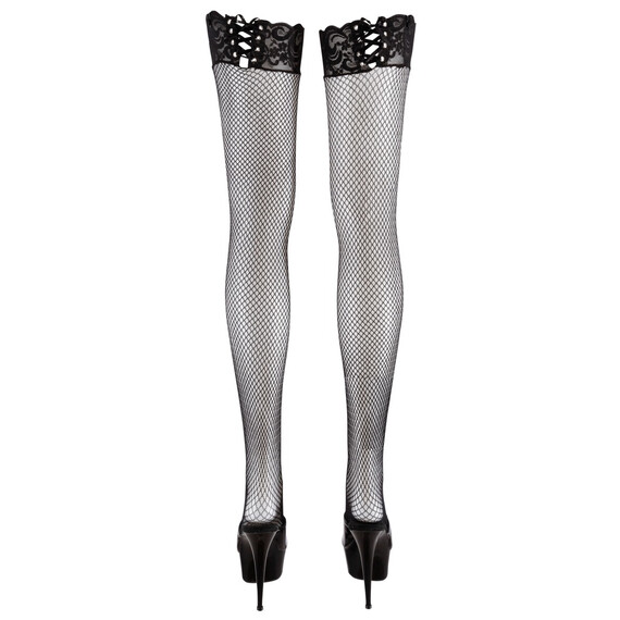 Мрежести жартиерни чорапи Net Stockings Lace S/M  Чорапи и чорапогащници