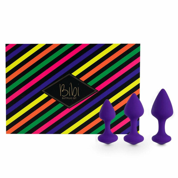 Сет от 3бр анални разширители Feelztoys Bibi Butt Plug Set 3pcs purple  Анални разширители