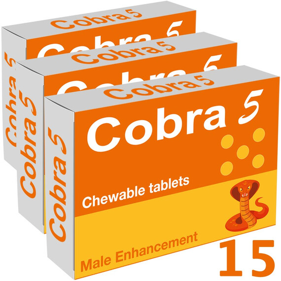 3x Cobra 5 дъвчащи таблетки за ерекция 15бр  Ерекция секс стимуланти