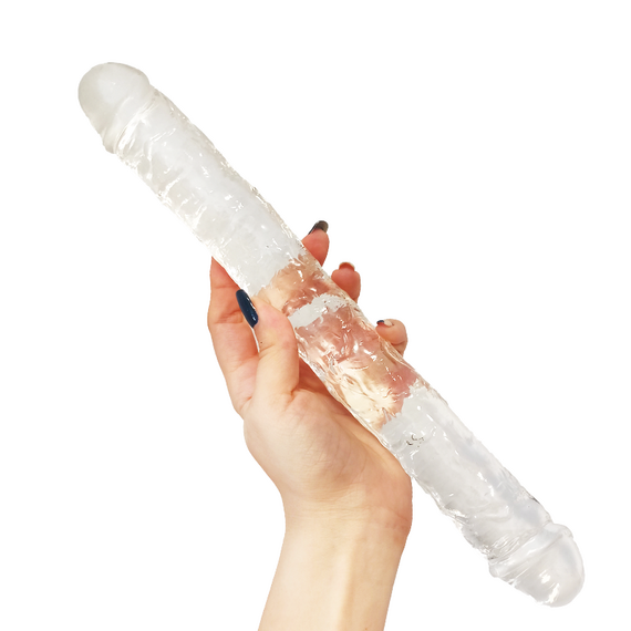 Двойно прозрачно дилдо Dildo Clear 31см  Двойни дилда