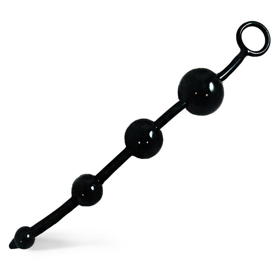 Анална броеница Black Jelly Вeads + подарък лубрикант  Анални броеници