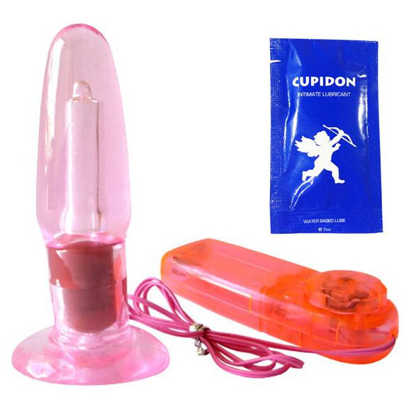 Анален вибратор Pink Vibrating Star + подарък лубрикант  Анални вибратори