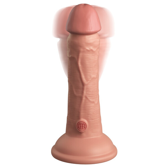 Вибратор с двойна структура 6" Vibrating + Dual Density Silicone Cock  Реалистични вибратори