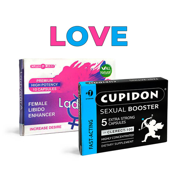 Cupidon Капсули за ерекция 5 бр.+ Възбуждащи капсули за жени LadyagrA 10бр.  Възбуждащи