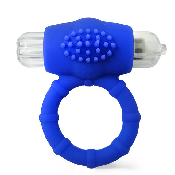 Вибрираща пенис халка за клиторна стимулация Luxurious Vibro Cock Ring - синя  Пенис Пристегачи