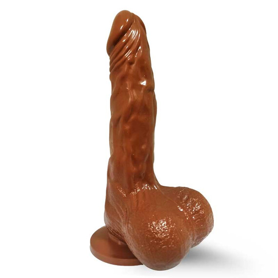 Реалистично дилдо с вибрация - кафяв цвят  Вибриращи дилда Реалистично дилдо с вибрация - кафяв цвят  Вибриращи дилда
