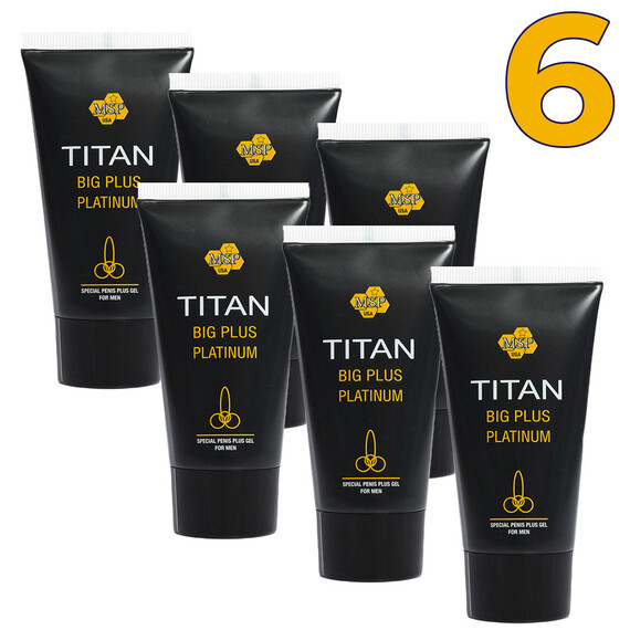 6 x Titan gel - Титан гел платинум за уголемяване на пениса  Уголемяване на пениса