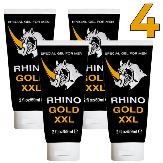 4 x Гел за увеличаване на пениса Rhino Gold Gel XXL  Уголемяване на пениса