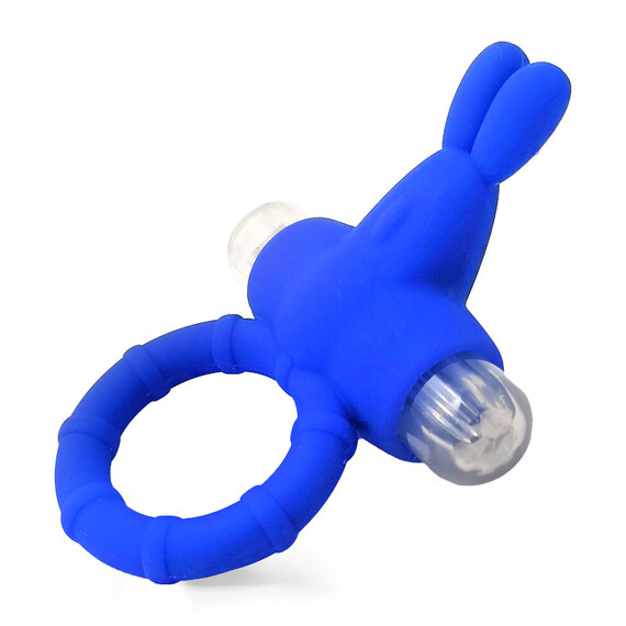 Вибриращ пенис ринг Зайче - син  Пенис Пристегачи