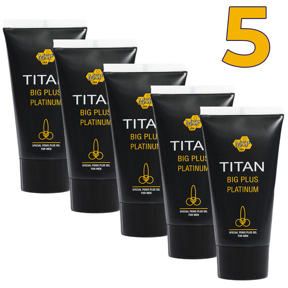 5 x Titan gel - Титан гел платинум за уголемяване на пениса  Уголемяване на пениса