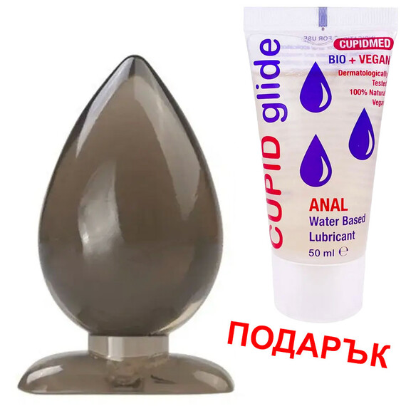 Анален разширител Jelly Plug&Play Lux + Анален лубрикант Cupid Glide Anal Bio Vegan 50ml  Еротично бельо за мъже