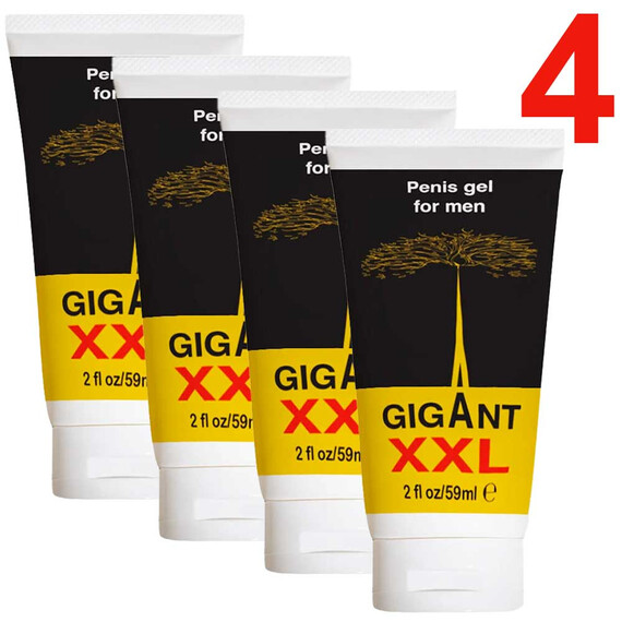 4 x Gigant XXL gel за уголемяване на пениса Гигант гел платинум 4x60мл.  Уголемяване на пениса