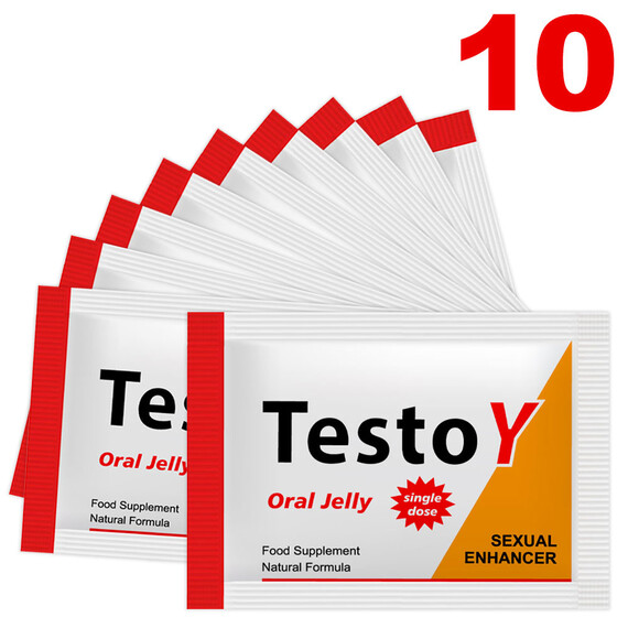 TestoY Oral Jelly ядящо се желе за ерекция - 10 броя  Ерекция секс стимуланти