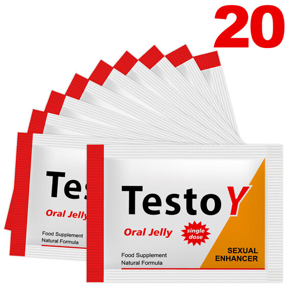 TestoY Oral Jelly ядящо се желе за ерекция - 20 броя  Ерекция секс стимуланти