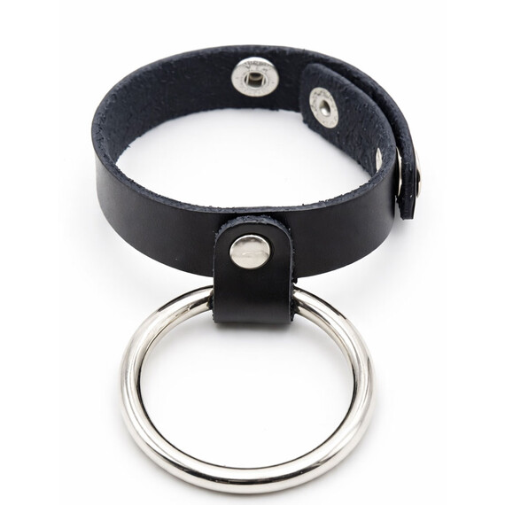 Регулируем кожен пенис ринг с метален пръстен