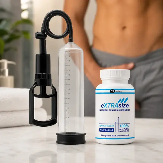 eXTRAsize за уголемяване на пениса 60капсули + Пенис помпа Penis Pump No.3