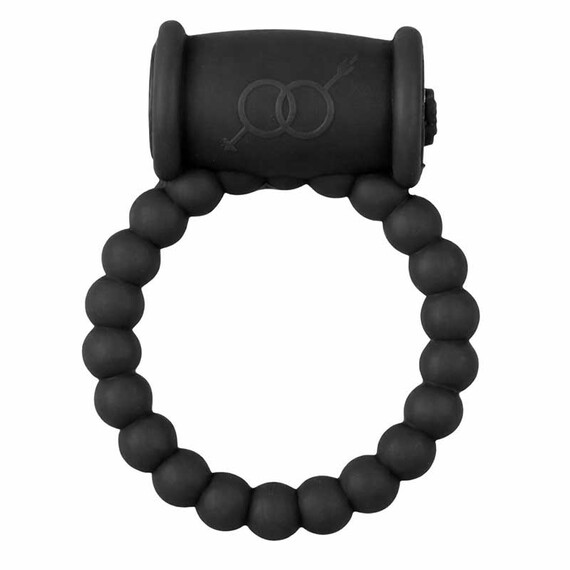 Луксозен вибро ринг от медицински силикон - водоустойчив, в черен цвят