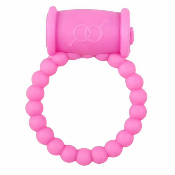 Луксозен вибро ринг от медицински силикон - водоустойчив, в розов цвят