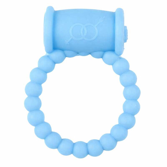 Луксозен вибро ринг от медицински силикон - водоустойчив, в син цвят