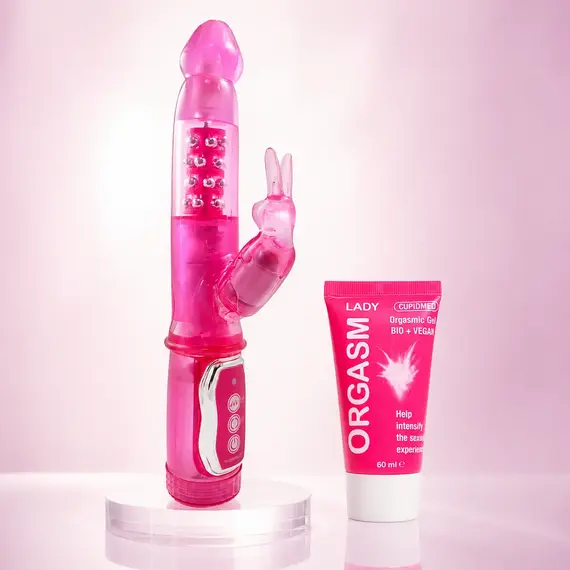 Hi-tech вибратор Pink Revenous Petite Bunny + Подарък Възбуждащ гел