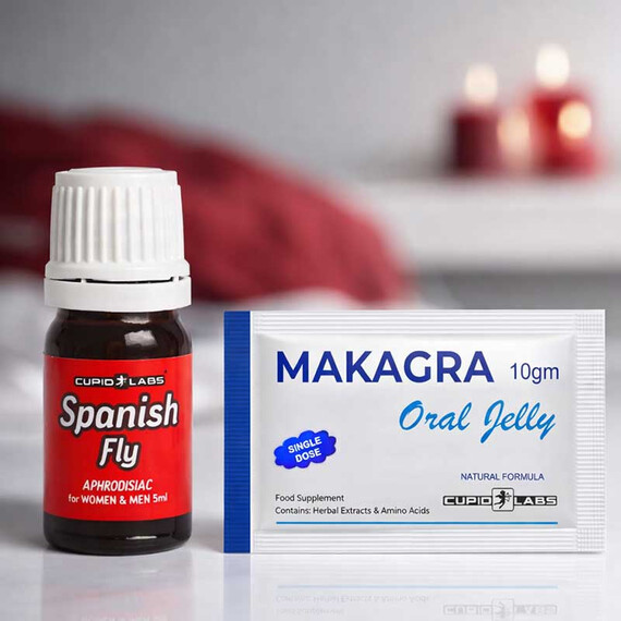 Снимка на Желе за мощна ерекция MAKAGRA  Oral Jelly + Възбуждащи капки Испанска муха